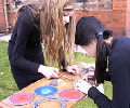 stained glass workshops with school students .