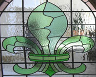 picture of lead light design depicting fleur de lys .