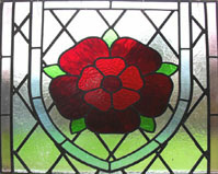 image of lancashire rose lead light .
